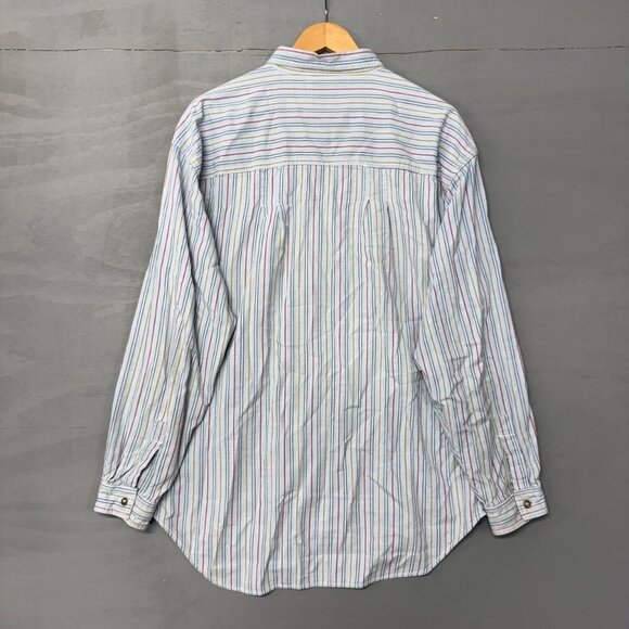 Vintage Levi’s Silver Label Button Down Striped Cotton Collared Shirt Large - Picture 5 of 7